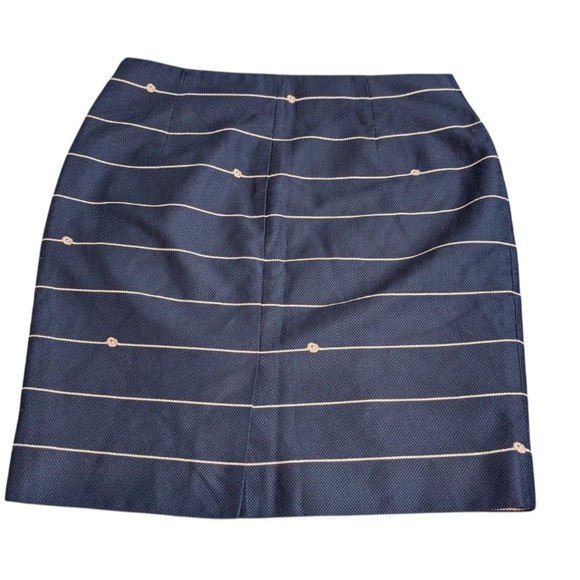 The Limited Jacquard Blue Nautical Rope Skirt Gold Accents - Picture 2 of 6